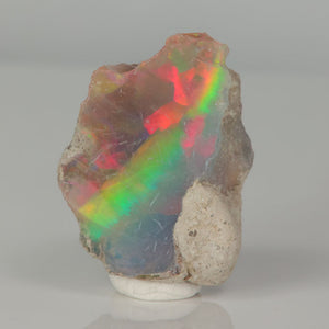 Ethiopian hydrophane opal rough with vivid red and green play-of-color