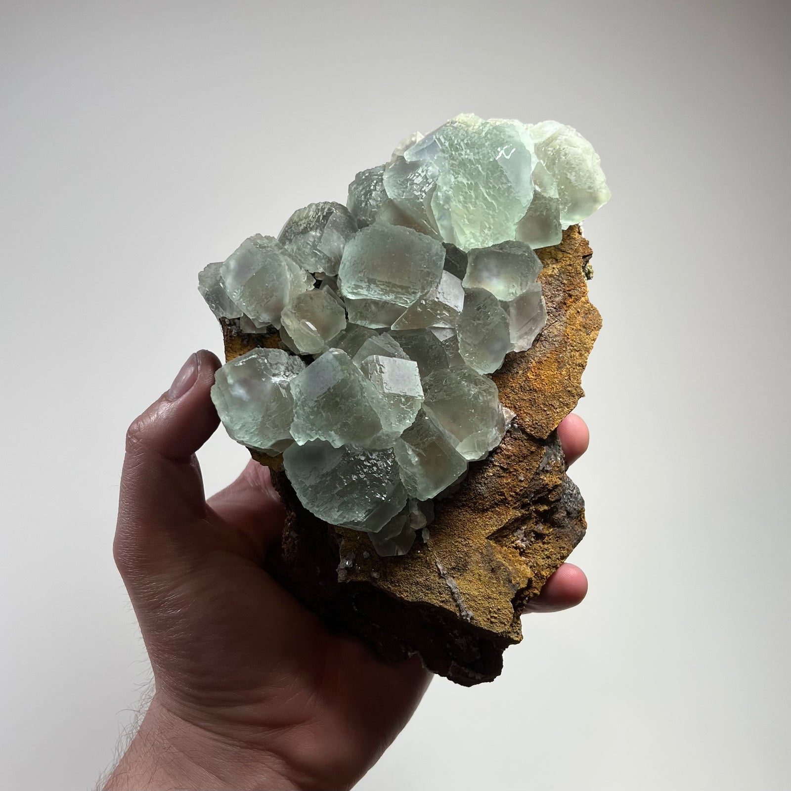 green fluorite crystal cluster from fujian china