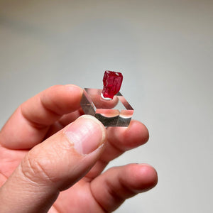 Gemmy Rhodonite crystal displaying strong red color