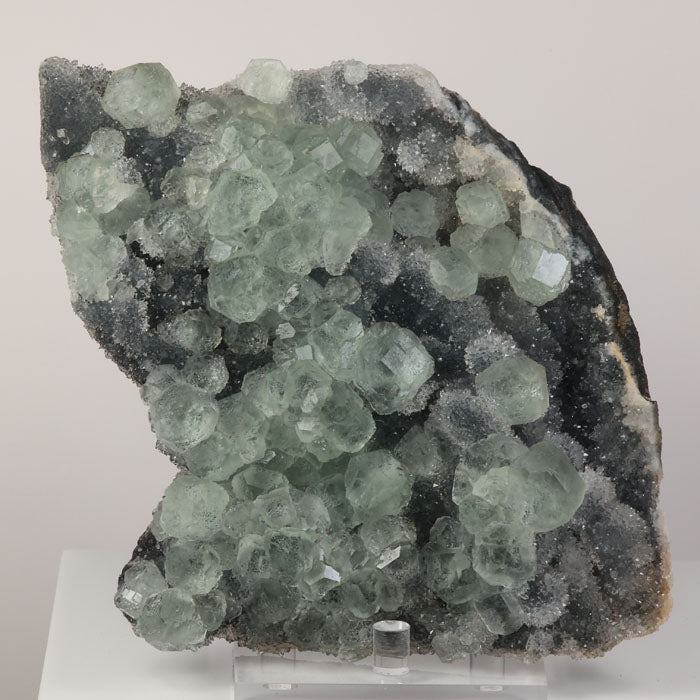 Green fluorite crystals on quartz matrix from China