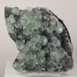 Green fluorite crystals on quartz matrix from China