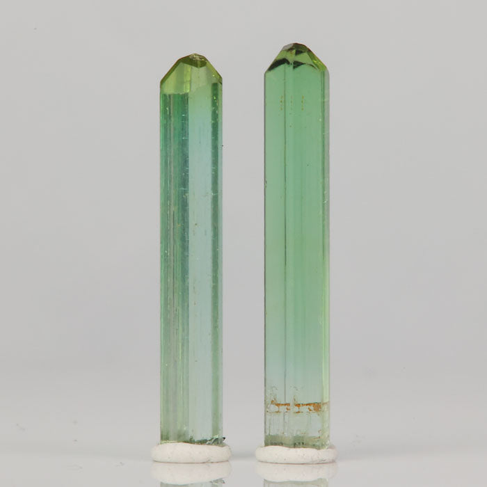 pair of green tourmaline crystals from Congo
