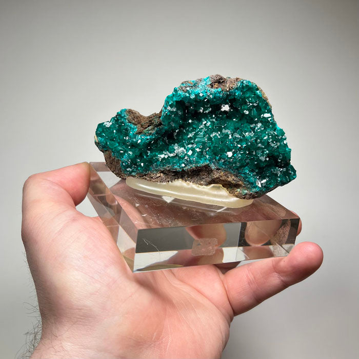 dioptase crystal specimen Congo bright green