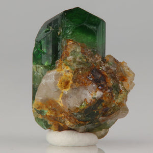 green tourmaline crystal with prismatic form