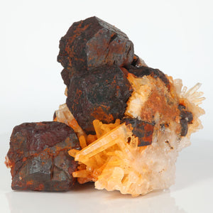 Large oxidized pyrite crystals on quartz from Hekou Yunnan China
