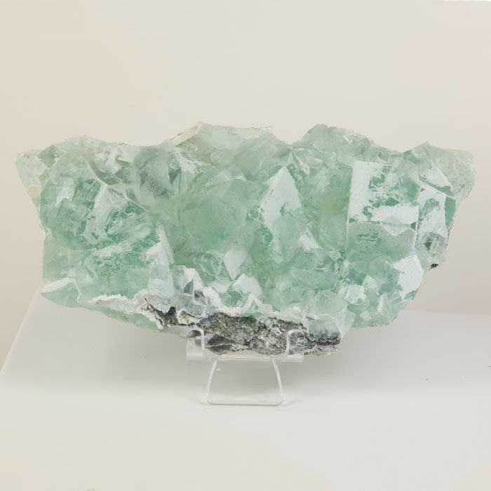 Mint green fluorite crystal cluster from Zhejiang China