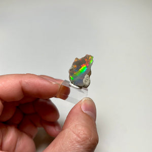 Natural Ethiopian opal displaying bright rainbow fire