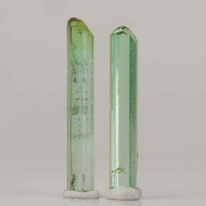 slender tourmaline crystal pair with intact terminations mineral specimen