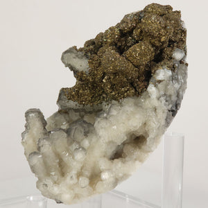Kaiwu Mine calcite and pyrite association specimen with contrasting textures