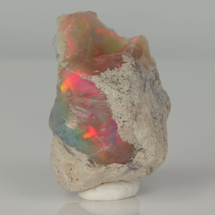 Ethiopian opal specimen with red, green, blue, and yellow flashes