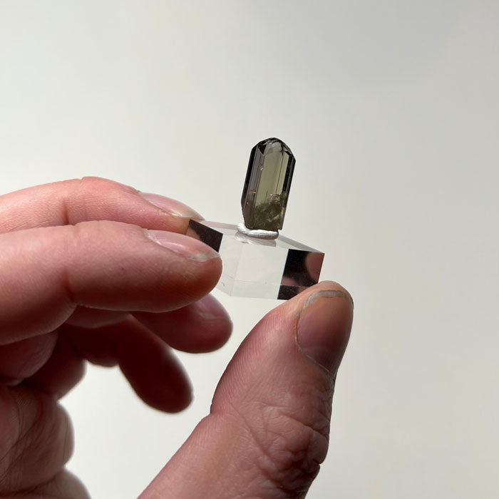 Unheated tanzanite crystal from Merelani Tanzania showing natural pleochroic colors