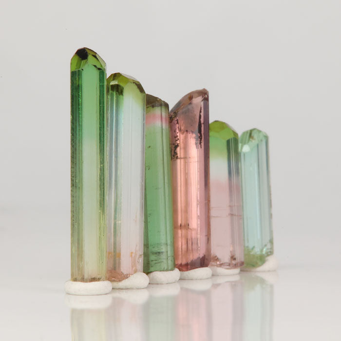 Congo tourmaline parcel elongated prismatic crystals