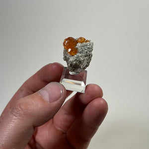 orange garnet crystals on mica matrix natural tanzanian specimen