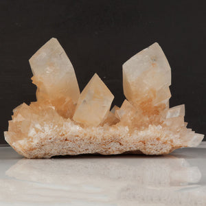 Peach calcite crystal cluster from Wenshan Yunnan China
