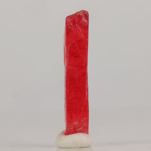 Brazilian rhodonite crystal with strong pink tone and elongated shape