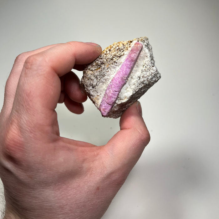 ruby in matrix specimen Morogoro Tanzania pink corundum crystal