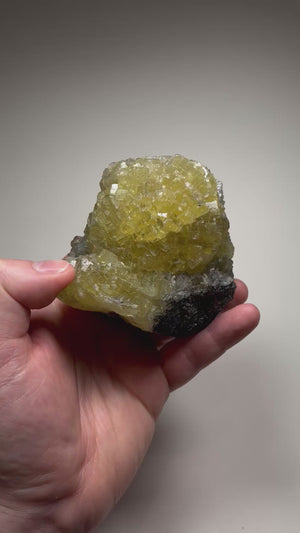 prehnite cluster with blocky crystal faces