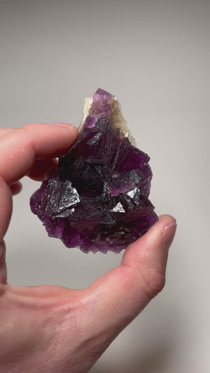 fluorite crystal cluster with color zoning