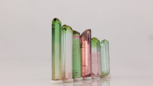 colorful tourmaline crystals with natural terminations