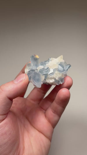 celestite cluster soft blue crystals Ohio quarry
