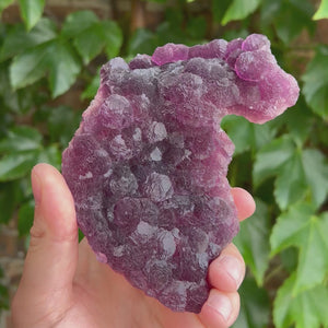 natural purple fluorite display piece with rosette-like crystal structure