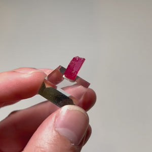 Small Brazilian Rhodonite crystal on display mount