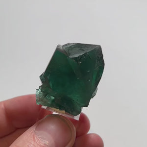 Rogerley Fluorite with Deep Emerald Green Intergrown Cubic Crystals 46.92g