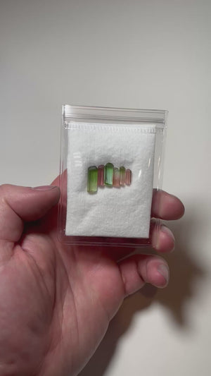 six piece tourmaline crystal set africa natural terminated crystals