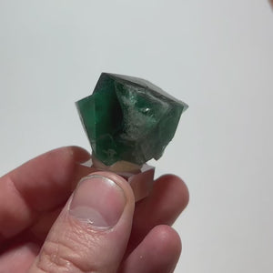 Deep Green Cubic Rogerley Fluorite Crystal 37.34 Grams