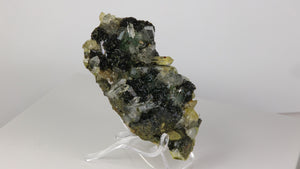 Collector quartz and epidote crystal cluster
