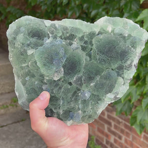 collector fluorite specimen from China with dark green crystalline surface