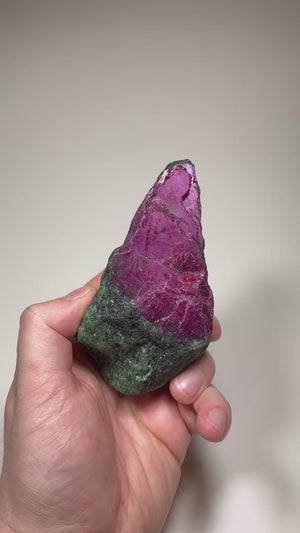 ruby corundum in green zoisite matrix