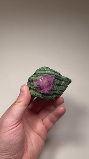 ruby zoisite natural stone with black veining