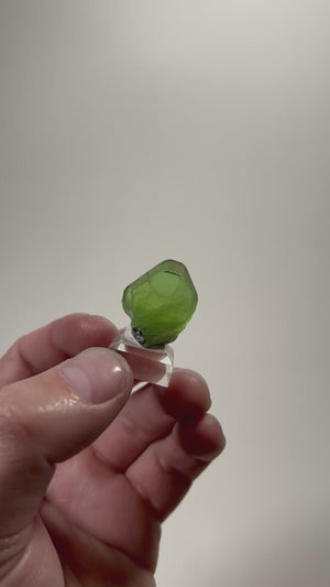 natural olivine crystal from pakistan bright green collector piece