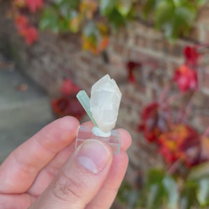 Minty Green Tourmaline Crystal on Double Terminated Quartz - Mavi Pegmatite Afghanistan 11.55 Grams