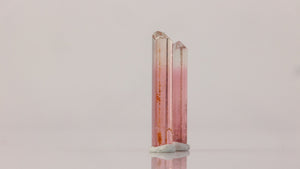 slender pink tourmaline crystals natural formation congo specimen