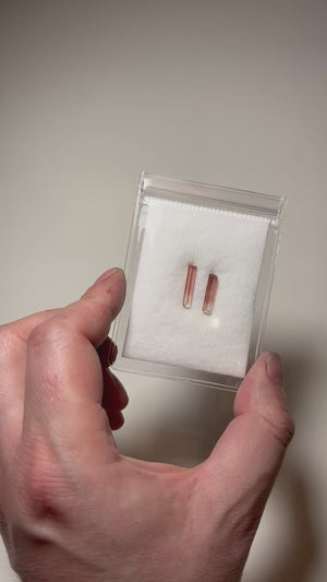 natural pink tourmaline specimen duo elongated crystals africa