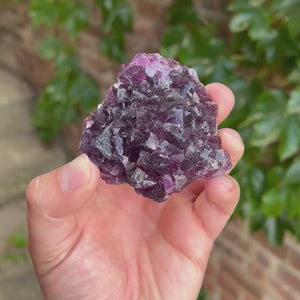 Natural fluorite mineral specimen with sharp crystal faces