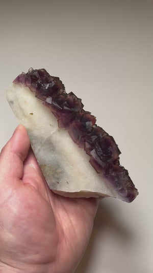 cubic fluorite crystals on white matrix specimen