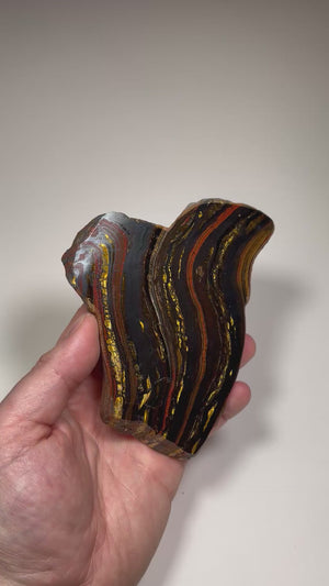 tiger iron mineral specimen polished slab Australia