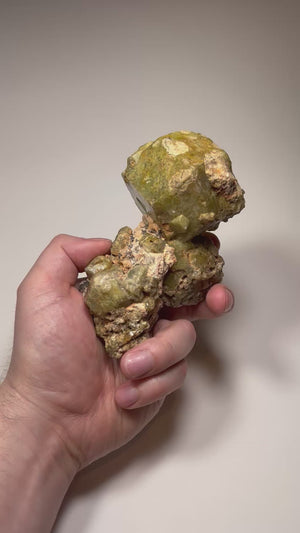 green yellow mali garnet mineral specimen