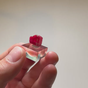 Natural red Rhodonite thumbnail crystal