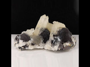 388g Black Hematite on Quartz Crystals from China
