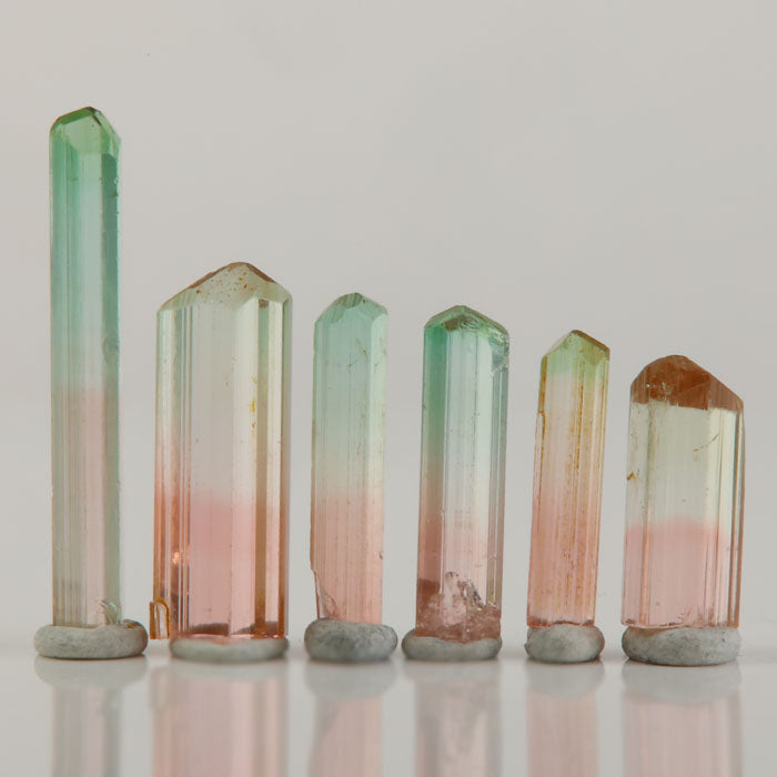 elongated tourmaline crystals parcel natural mineral specimen lot
