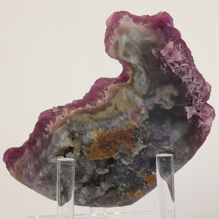 natural purple fluorite display piece with rosette-like crystal structure
