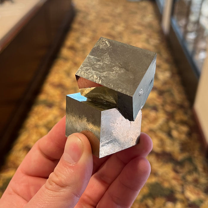 Cubic pyrite mineral specimens