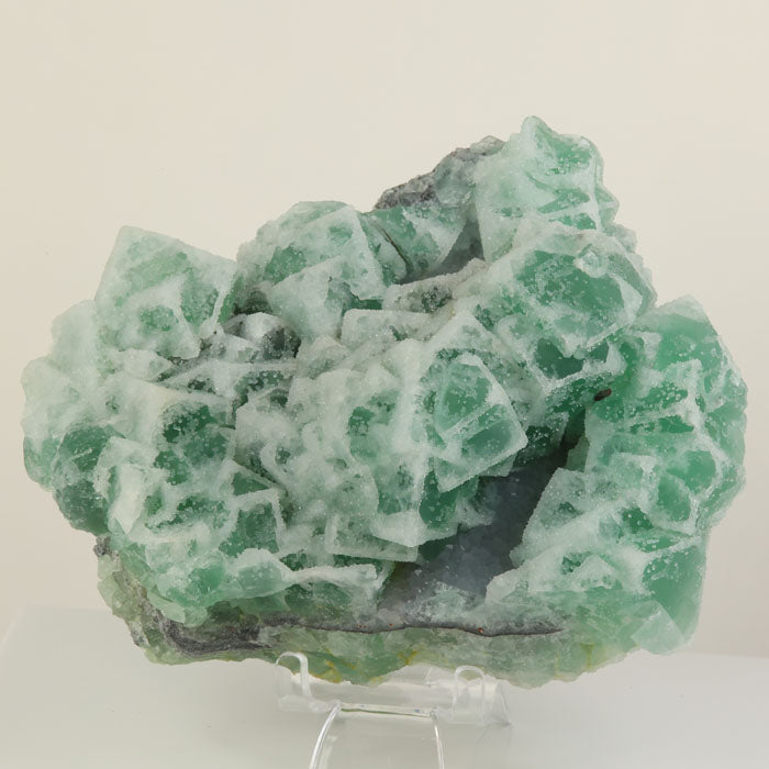 Cubic green fluorite crystals with sugary texture