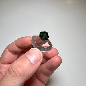 Transparent emerald-green Tourmaline crystal