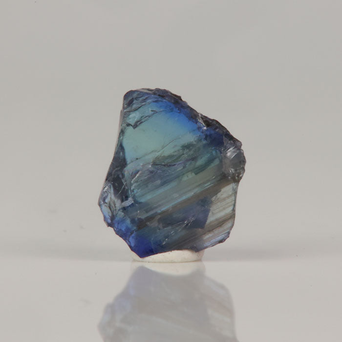 Tanzanite rough crystal from Kenya with blue and teal color zoning