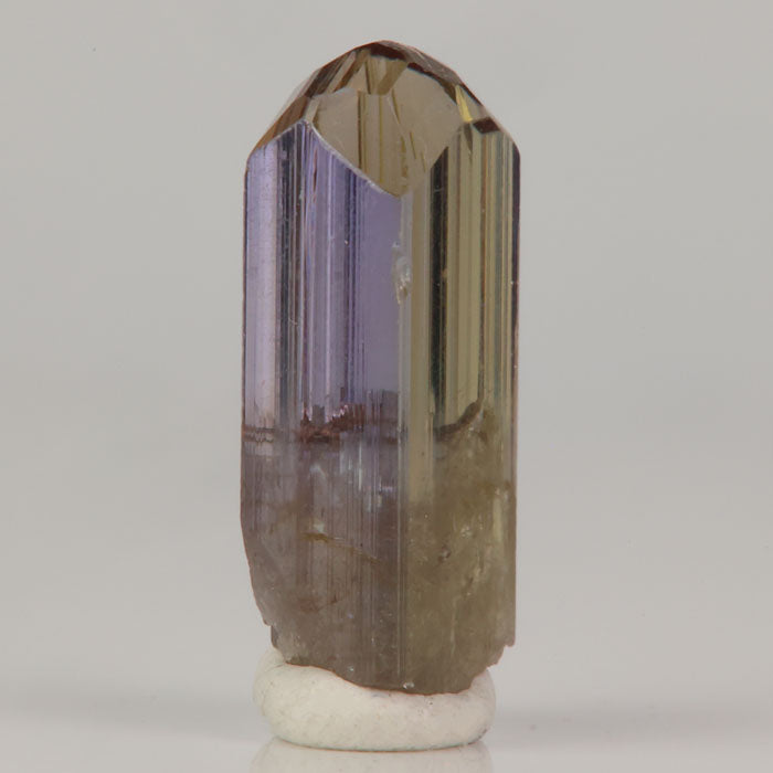 Unheated tanzanite crystal from Merelani Tanzania showing natural pleochroic colors
